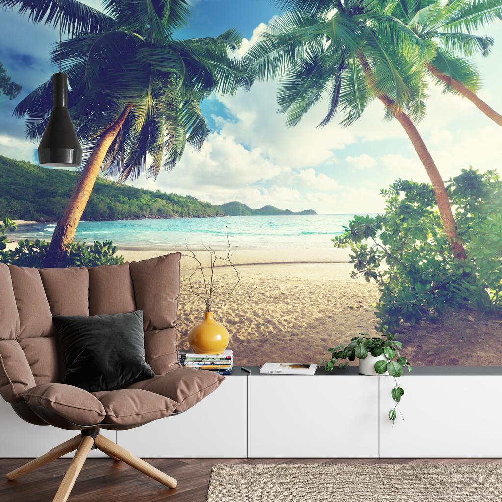 Photomural Palm Trees On The Seychelles Non-Woven 416x290
