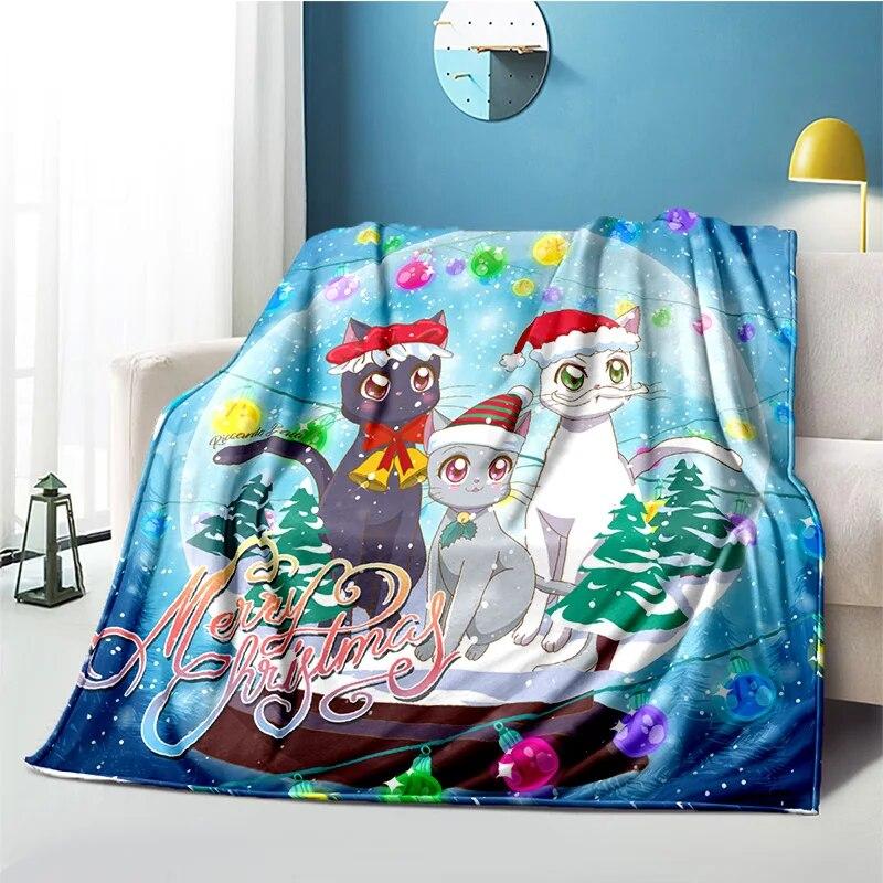 Cute Japanese Cartoon Plush S-Sailor Moons Blanket Light Four Seasons Family Light Sheet Sofa Cover Travel Warm Blanket