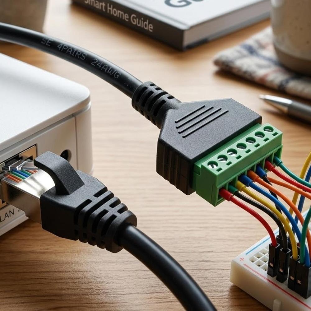 RJ45 Male To 8 Pins Solderless Extension Cable Screw Terminal Connector Ethernet Adaptor Converter Cable for Cat5e Ethernet Cord