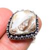 Biwa Pearl Gemstone 925 Sterling Silver Jewelry Ring Size 7