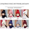 Women's Winter Knitted Wool Hat with Velvet Lining and Fashionable Scarf Set