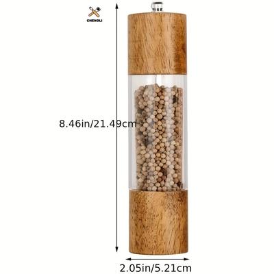 Дубовая акриловая ручная мельница для перца Современная кухонная мельница для специй для твердых приправ
