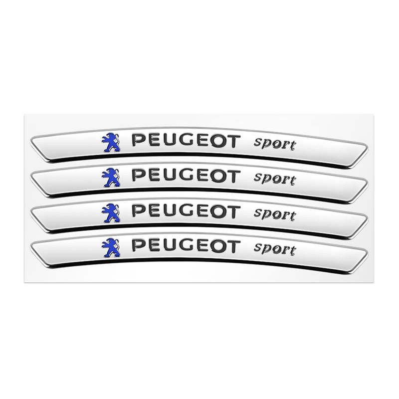 2026 Hot Car Sticker 4pcs Aluminum Car Badges Wheels Rims Stickers Auto Decoration For Peugeot 408 308 3008 Rifter 5008 508 2008