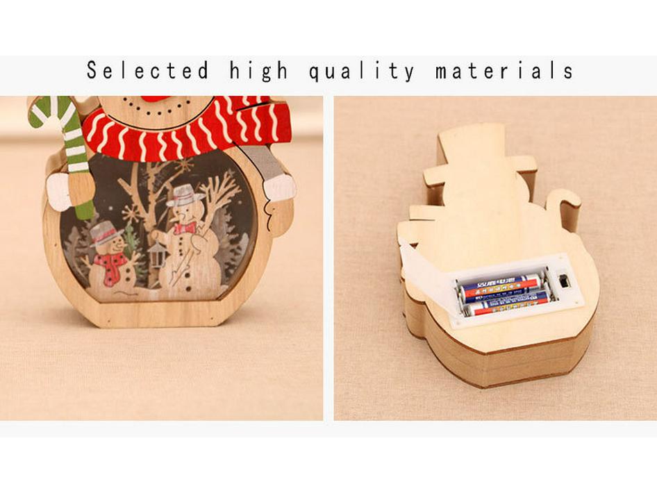 LED Santa Claus Wooden Ornament – Christmas Decoration & Gift