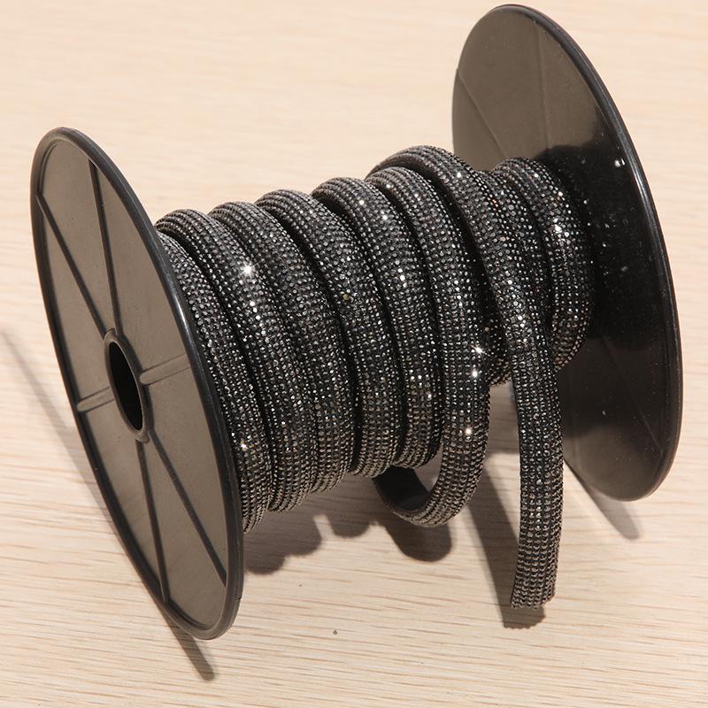Black Rhinestone Rope Glitter Crystal Tube Cord Trimming Diy Jewelry Bracelet Necklace Headband Shoelaces Bag Drawstring Strap
