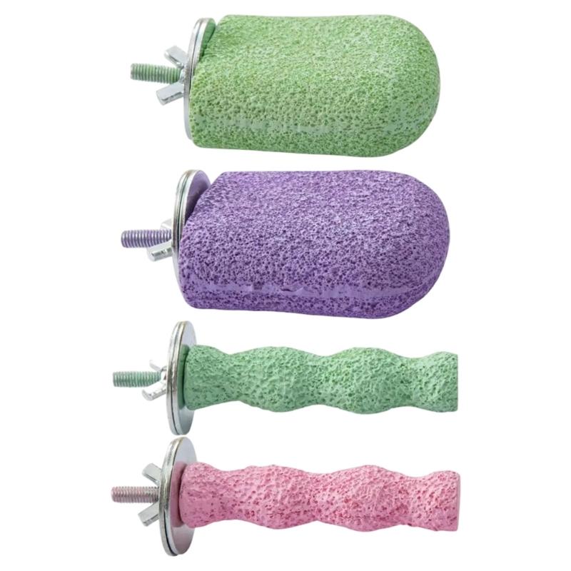 Прочные смоляные жердочки для птичьих клеток 4 шт. Каменная игрушка-грызун для попугаев Натуральный уход за клювом