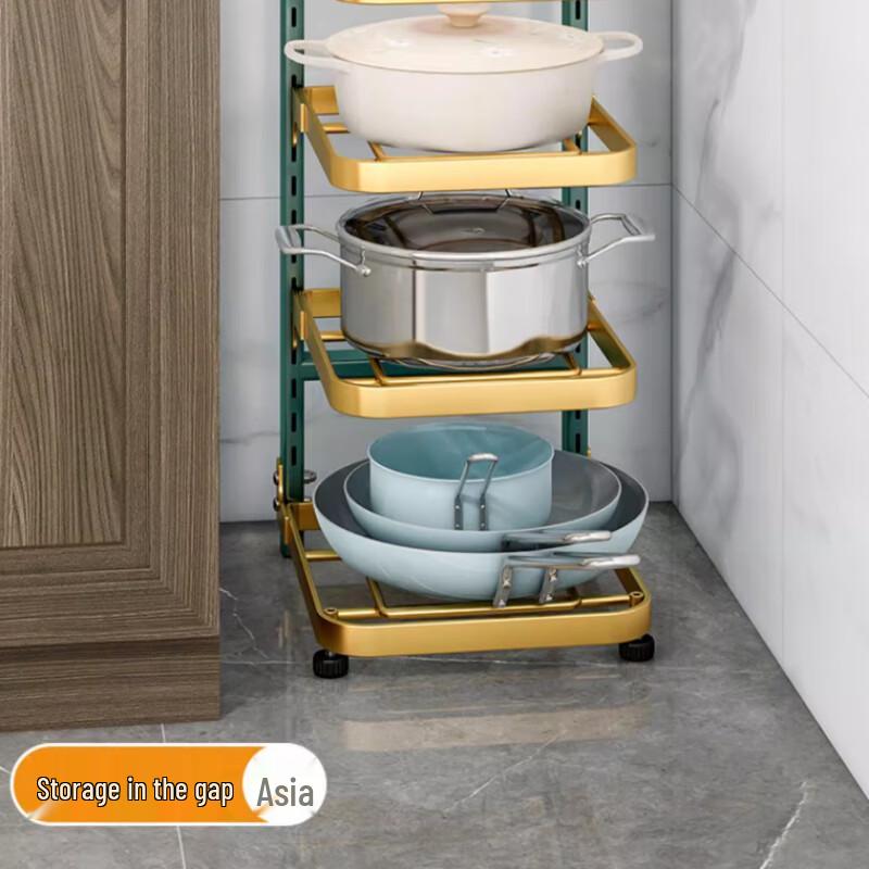 Регулируемая 5-ярусная кухонная стойка для хранения кастрюль из нержавеющей стали