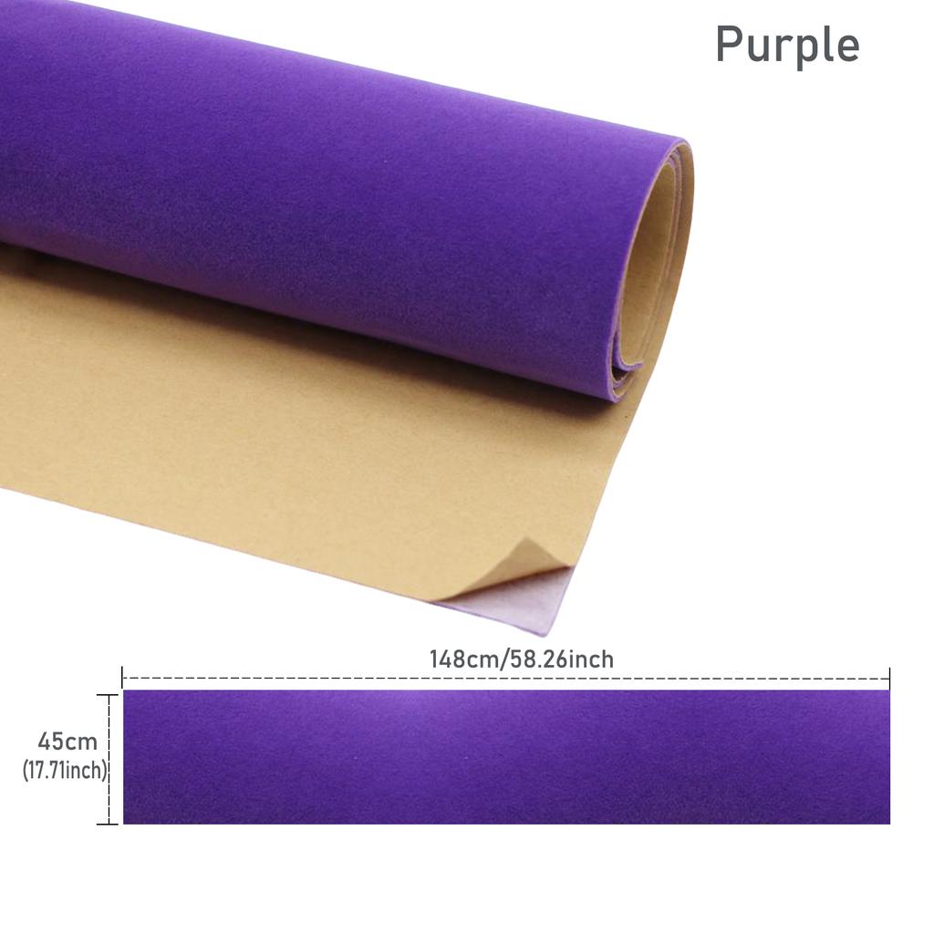 Self-Adhesive Velvet Fabric Sheets, 45x148cm Flocked Non-Woven Felt for Jewelry Box Liner, DIY Crafts, Decoration, Package - 19 Rich Colors For Choose