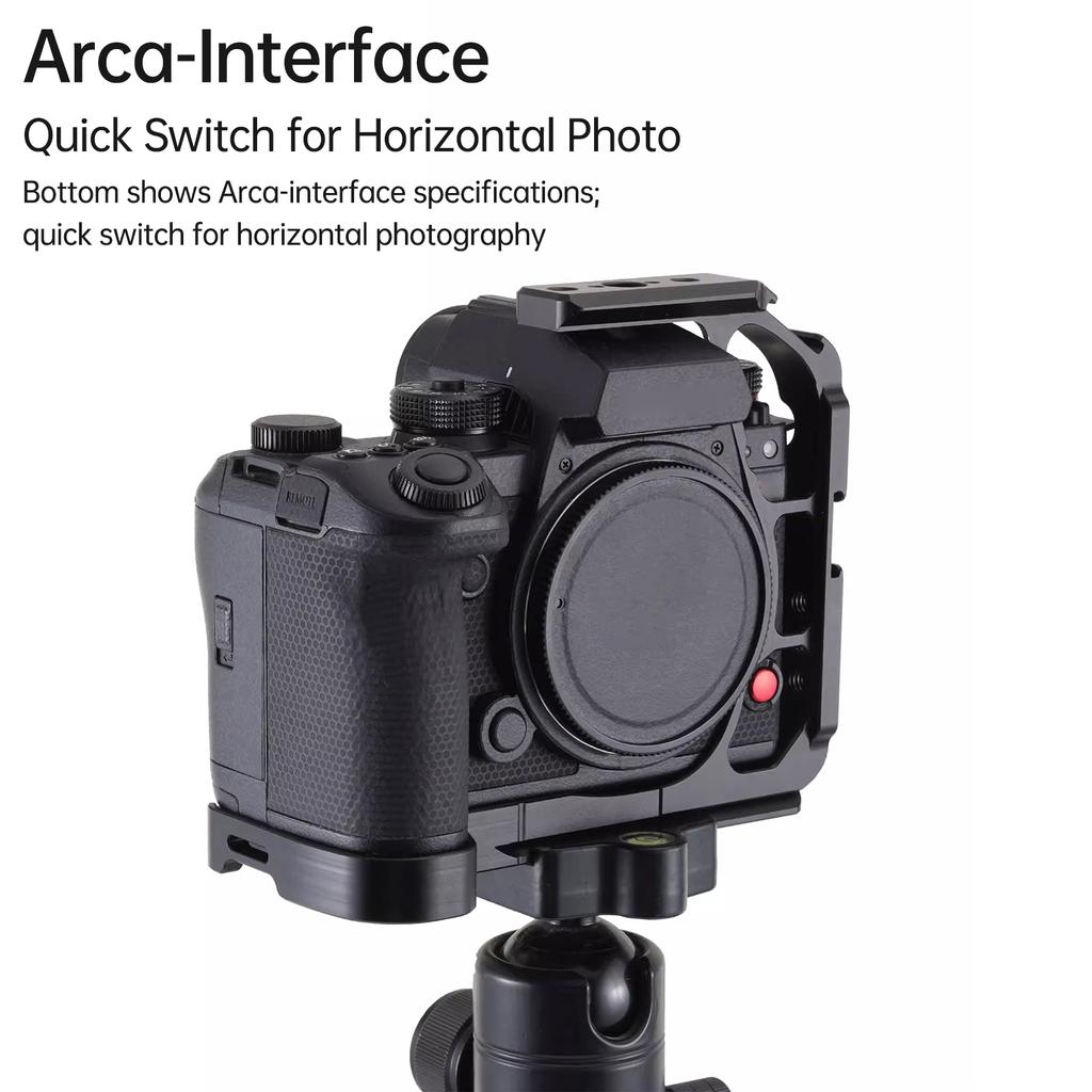 Полуклетка для камеры, подходящая для Lumix S1R II S1 II S1 IIE, с пластиной Arca, резьбами 1/4 и 3/8 для штатива, стабилизатора