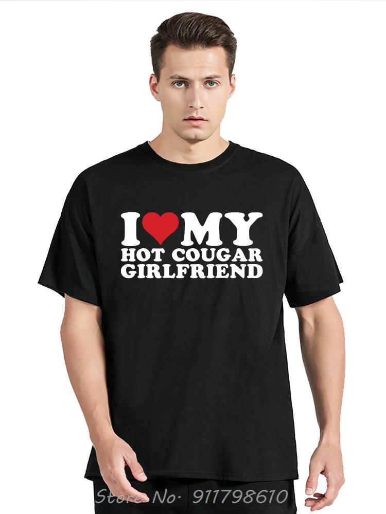 Забавная футболка из хлопка для мужчин с надписью «Я люблю свою взрослую девушку», летняя футболка, моя горячая кугуарша, футболка оверсайз, модная фитнес-футболка