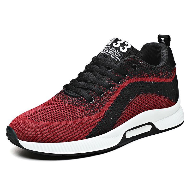 New fly-woven sports shoes mesh shoes wear-resistant running casual shoes invisible height increase 6 men's shoes