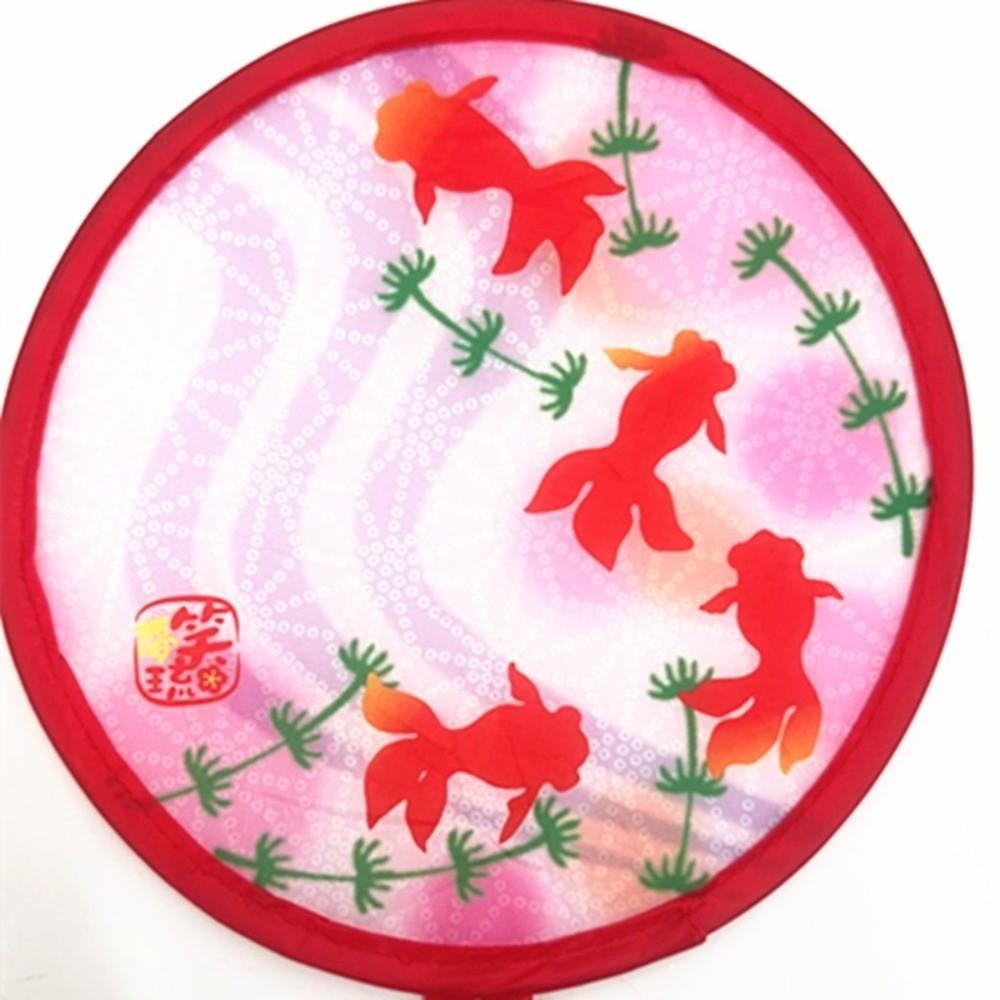 Japanese Style Folding Fan Mini Size Round Decorative Fan Summer Handheld Fan
