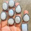 Кольцо с радужным лунным камнем, оптовая партия, ювелирные изделия ручной работы с покрытием из стерлингового серебра 925 пробы, оптовая партия, подарок для нее, бесплатная доставка, рождественский подарок