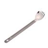 TOAKS Titanium Long Spoon or Spork with Polished Bowl Ultralight Spork Outdoor Camping Cutlery (SLV-14)