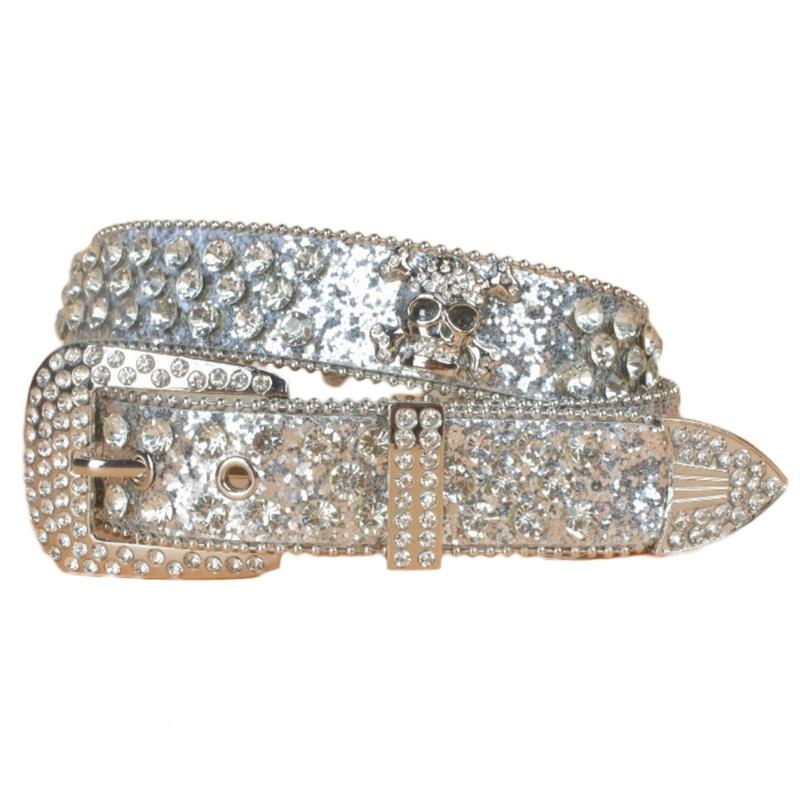 Стимпанк Ремень со стразами Женский Пояс на талию Западный Ковбойский Ремень из ПУ кожи с черепами и заклепками для Девочки-подростка Женский Мужской