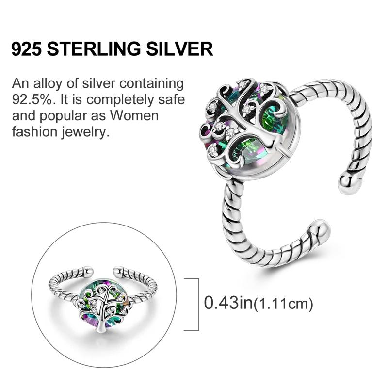 Adjustable Rings 925 Sterling Silver Shell Pearl Clover Feather Open Rings for Women Female Original Engagement Jewelry