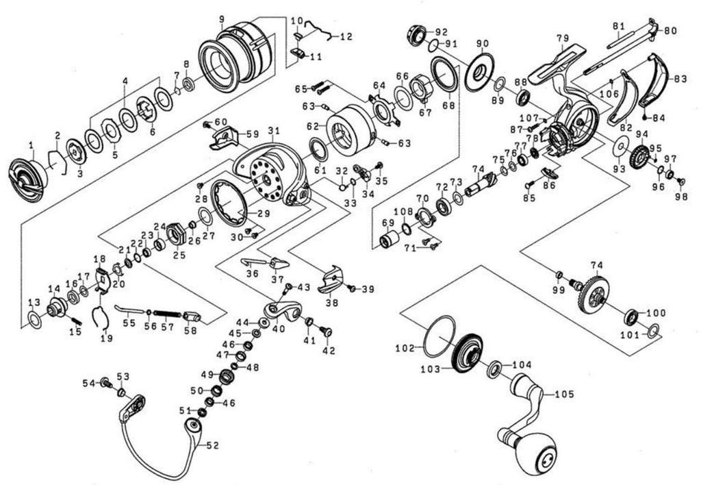 Daiwa Genuine Parts 19 Certate LT5000D-CXH Spool (2-12) Part Number 9 Part Code 128D29 00060058128D29