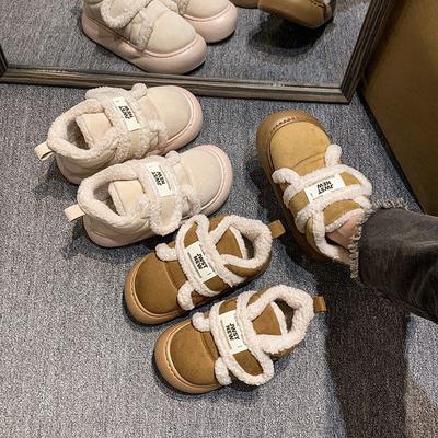 Зимние новые бархатные утолщенные хлопковые тапочки женские модные на липучке домашние на толстой подошве термо-мешок и хлопковые туфли