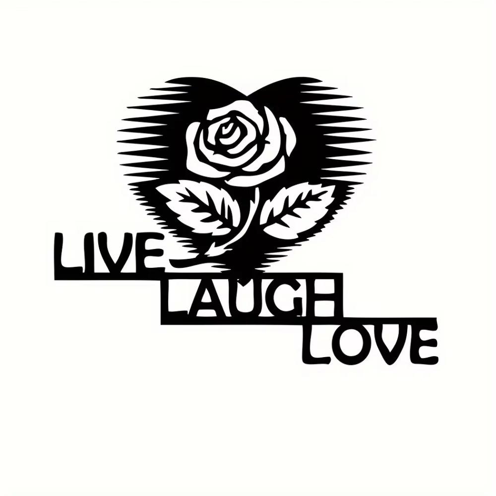 1pc Flower Live Laugh Love Sign Metal Wall Art, Home Decor Ornament, Stylish Wall Hanging, Ideal Housewarming Gift