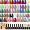 48PCS Gel Polish Set, 45 Colors Gel Nails All Season Black Pink White Gel Nail Polish With Base Matte Top Coat Manicure Gifts