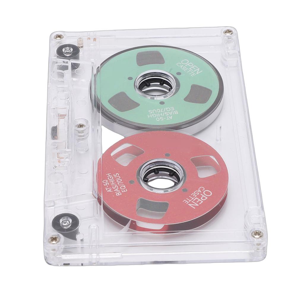 Blank Cassette Tape Reel to Reel Metal 50 Minutes Blank Recording Tape with Transparent Box for Music Recording