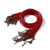 10Pcs 1.5/2mm Leather Adjustable Braided Rope Bronze Lobster Clasp Tail Chain Connector for DIY Necklace Pendant Jewelry Making