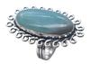Amazonite Natural Gemstone Antique Silver Ring US Size-5 R 5025