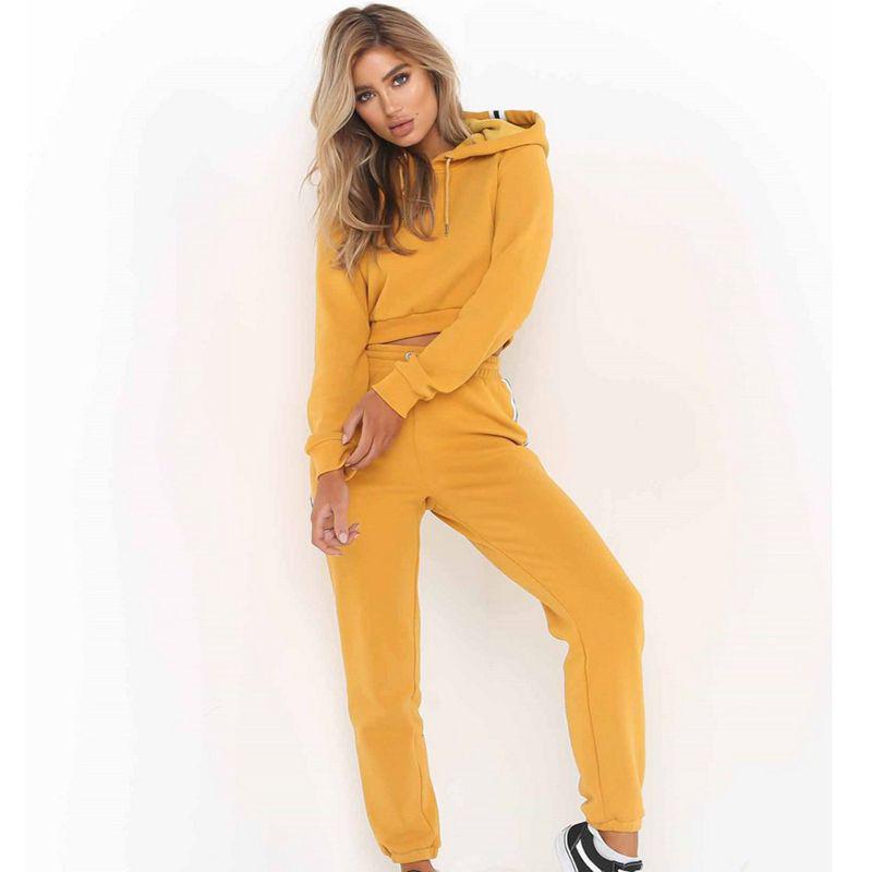 Sets Womens Tracksuit Topsbottom Fashion Long Sleeve Loose Pullover Sportwear