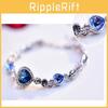 Ocean Heart Crystal Charm Bracelet For Women With Electroplated Zinc Alloy Gift Idea