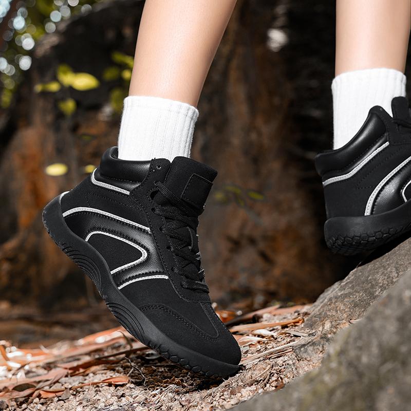 Женские спортивные кроссовки для бега с высоким верхом, эластичные повседневные кроссовки, модные кроссовки на шнуровке для бега трусцой и ходьбы для мужчин, противоскользящие