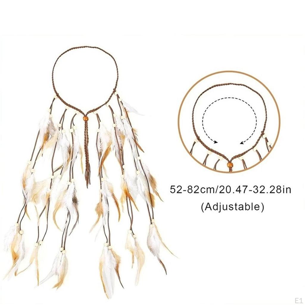 Винтажный индейский головной убор Хиппи Бохо с перьями и кисточками Повязка на голову для вечеринки для дам