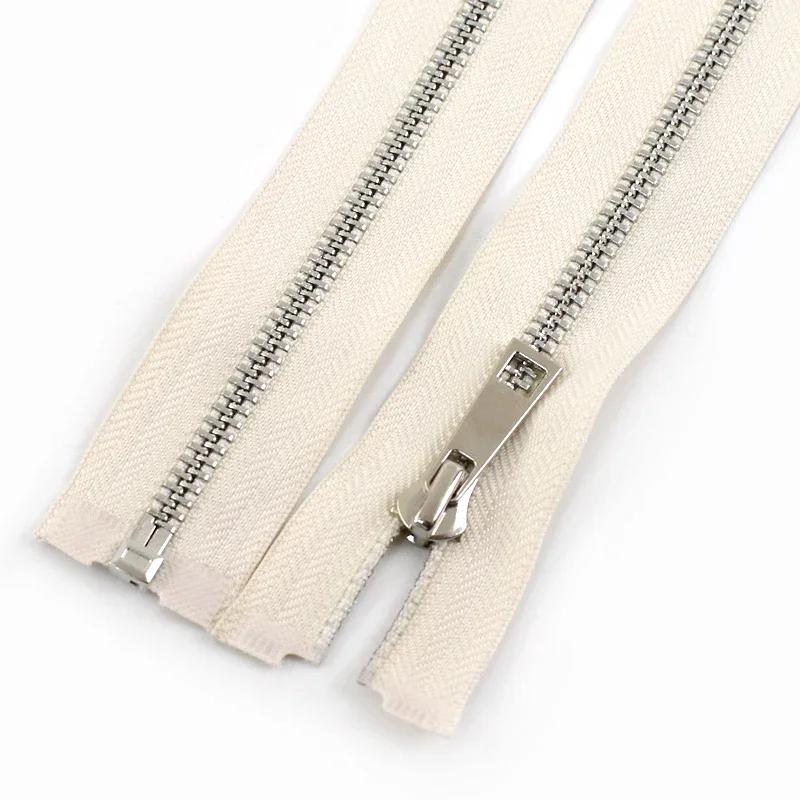 Meetee 5# Metal Zipper 40/50/60/70/80cm Single Slider Open-end Zippers Clothes Closures Zips Repair Kit DIY Sewing Accessories