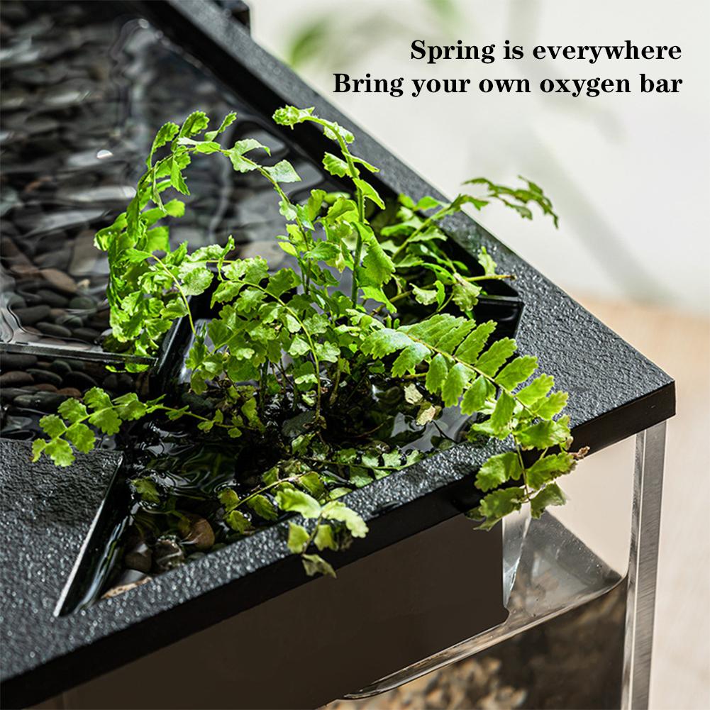 38x14.5x18 см Аквариум для маленьких рыбок Акриловый аквариум с легким водяным насосом Прозрачная крышка Экологическая система цикла Высокая прозрачность