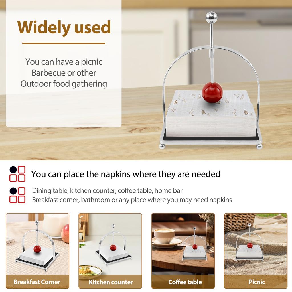 Металлический держатель для салфеток на квадратном основании, коробка для салфеток, диспенсер для салфеток, органайзер для кухни, ванной комнаты, вешалка для салфеток в отеле