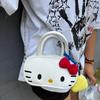 Hello Kitty Bowling Bag For Girls With Embroidered Butterfly Knot Clutch For Daily Use