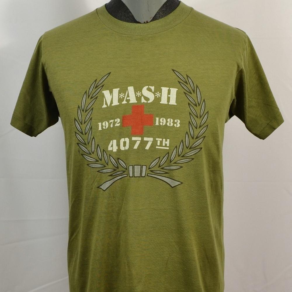 Vintage MASH Graphic TShirt 1980s Final Season TV Show Distressed Thin Casual Short Sleeve Unisex Retro Tee