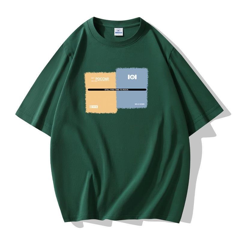 Мужская хлопковая футболка с короткими рукавами, большой размер, свободная футболка