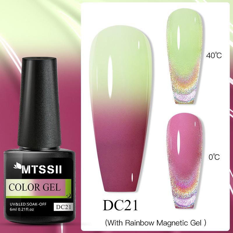2 шт. Mtssii 6 мл терморадужный голографический магнитный гель с изображением кота, изменяющий температуру, магнитный гель-лак, лазерный гель для замачивания