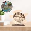 Yousheng Sea Turtle Seaglass Display Box Wooden Tortoise Shell Holder Storage Keepsake Case Ocean Themed Collection Box Coastal Home Decoration