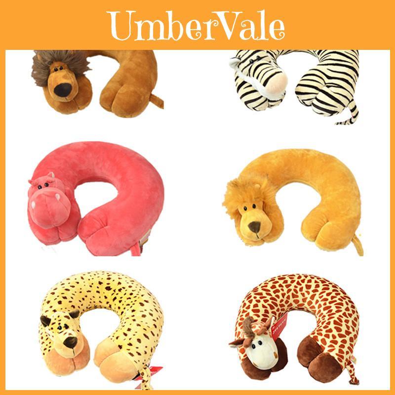 Kids Cartoon Animal U Neck Pillow With Soft Fabric For Airplane And Car Comfort