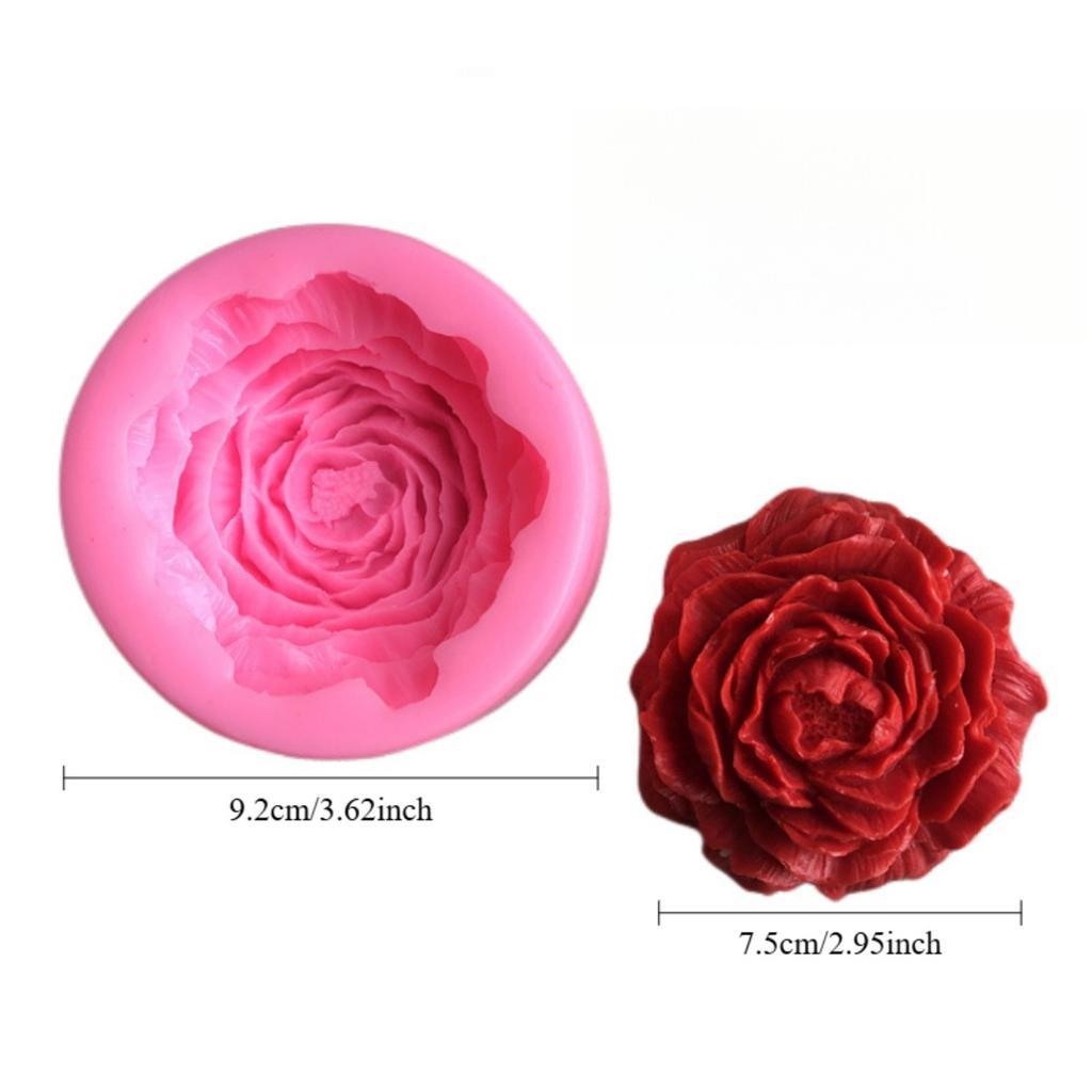 Силиконовые формы для мыла в виде цветка пиона, 3D-формы для свечей из смолы, силиконовая форма для помадки в виде цветка для украшения торта ручной работы, кекса, желе, конфет, шоколада