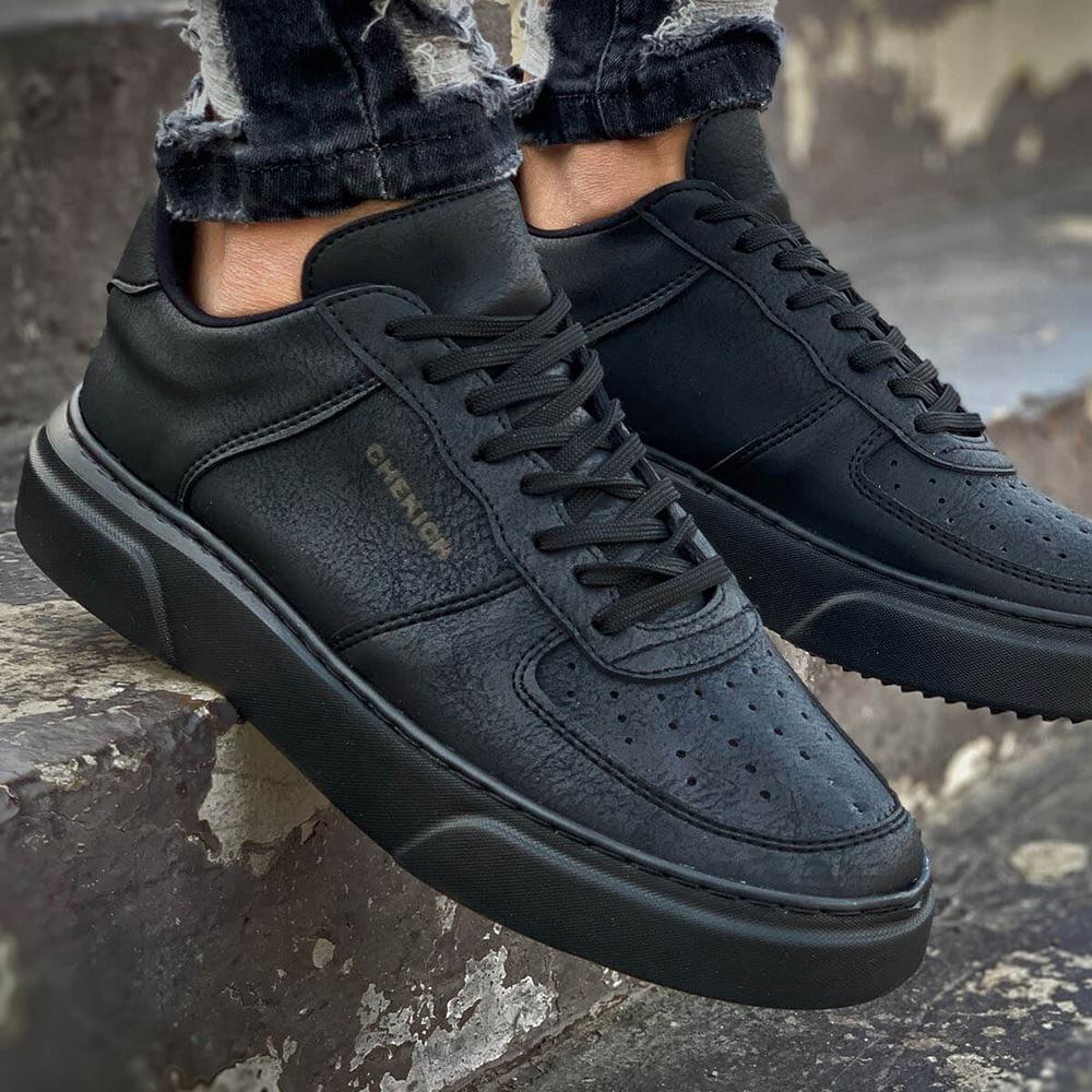 Chekich Мужская обувь черного цвета из искусственной кожи на шнуровке Осенний сезон Кроссовки Повседневная тенденция 2023 года Спортивная воздушная белая подошва CH087s Повседневная CH087