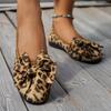 Модная женская обувь на плоской подошве, леопардовые туфли, новые лоферы с бантиком-бабочкой, мягкая подошва, весна/осень, большой размер, удобные уличные кроссовки для женщин