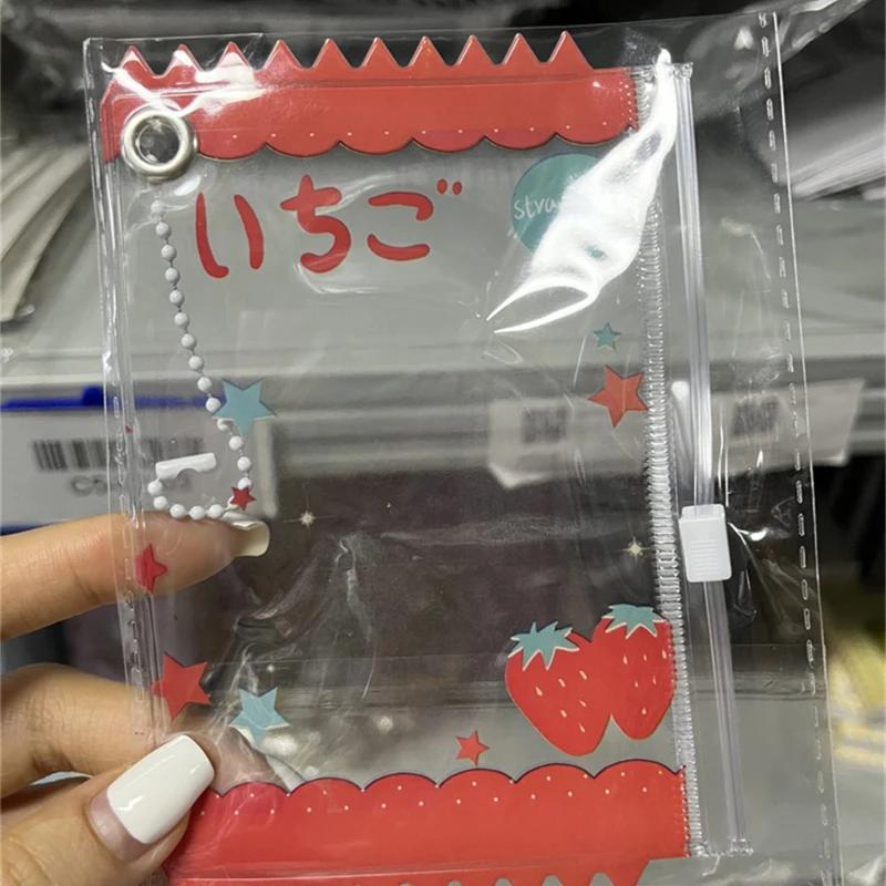 Kawaii Candy Bag PVC Photocard Frame Cute Strawberry Card Holder with Chain 3 Inch Kpop Photocard Display for Girls Wholesales