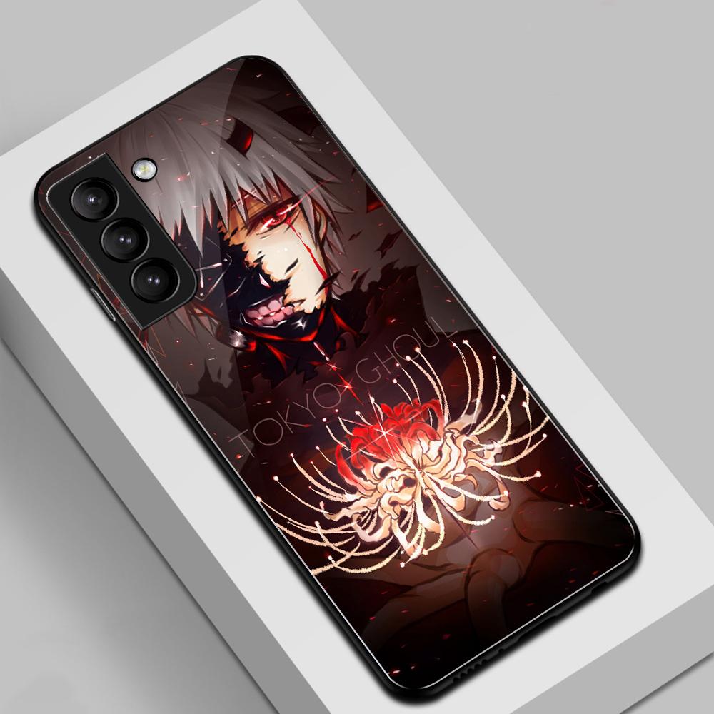 Чехол для телефона Anime Tokyo Ghoul Kaneki Ken для S22 S21 Ultra S8 S9 S10 S10E Plus FE Note 8 9 10 20 из закаленного стекла с защитой от падения