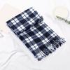 10Pcs Men Women Scarf Plaid Print Tassel Trim Double Sided Velvet Long