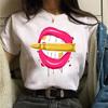 New Fashion Women Tshirt Watercolor Lips Printed Tops Tee Casual Short Sleeve Female Tee Shirts Harajuku Graphic T-Shirts Femme