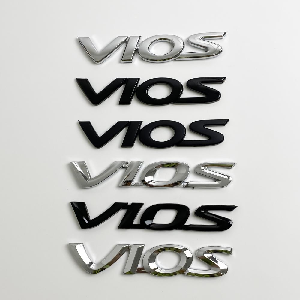 3D Chrome Toyota Vios Letter Emblem Badge Sticker for Toyota Vios XP150 XP40 XP90 Rear Trunk Decor Replacement