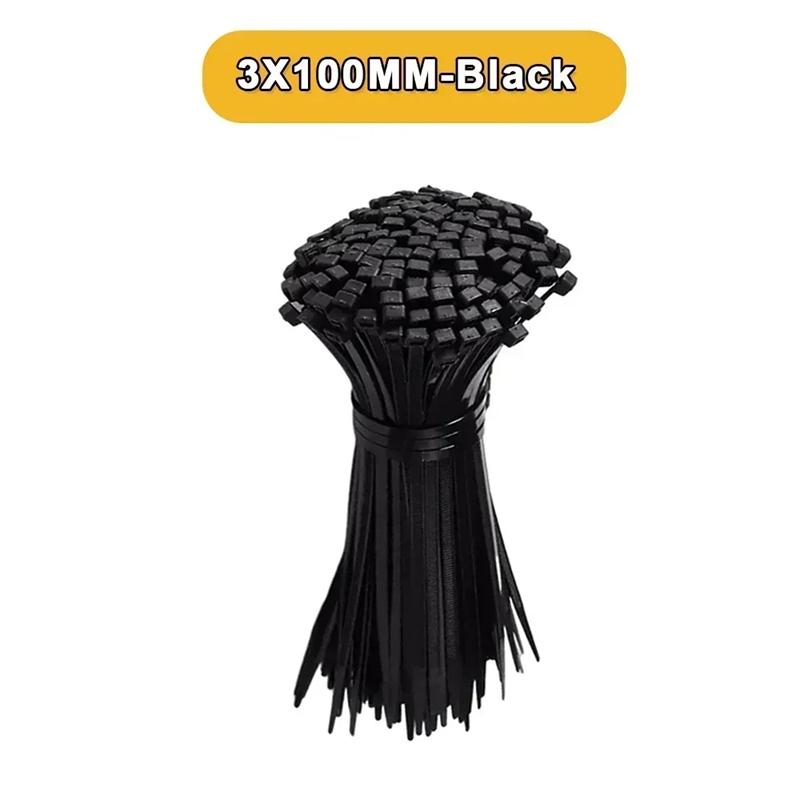 1000/100 шт. Нейлоновые кабельные стяжки Регулируемые самоблокирующиеся стяжки для шнуров Ремни Крепежная петля Многоразовые пластиковые стяжки для проводов для дома и офиса