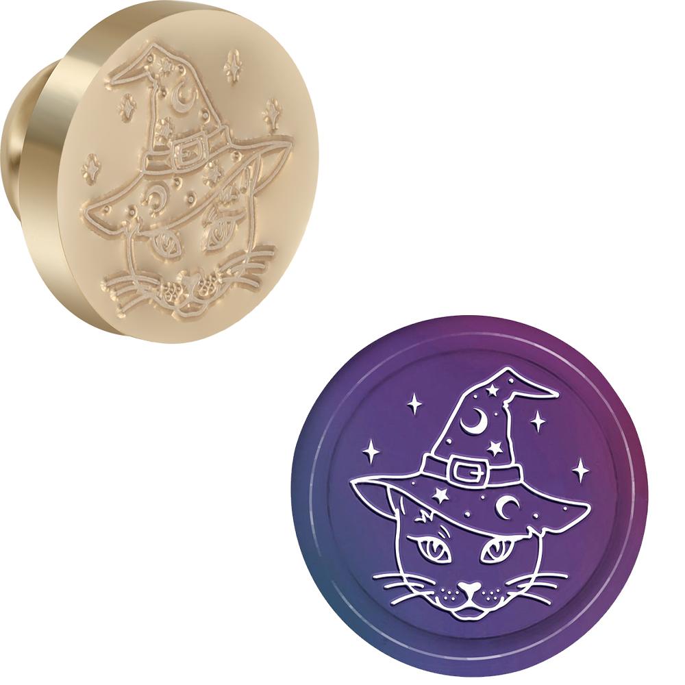 Серия «Кошки» Сургучная печать с рисунком животных Печать из сургуча 25 мм Съемная латунная головка для украшения конвертов, открыток, упаковок